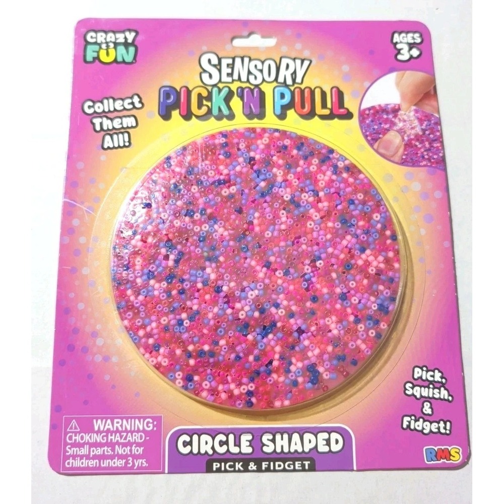 Crazy Fun Sensory Pick 'N Pull Circle Shaped Fidget Toy for Kids Ages 3+ NEW